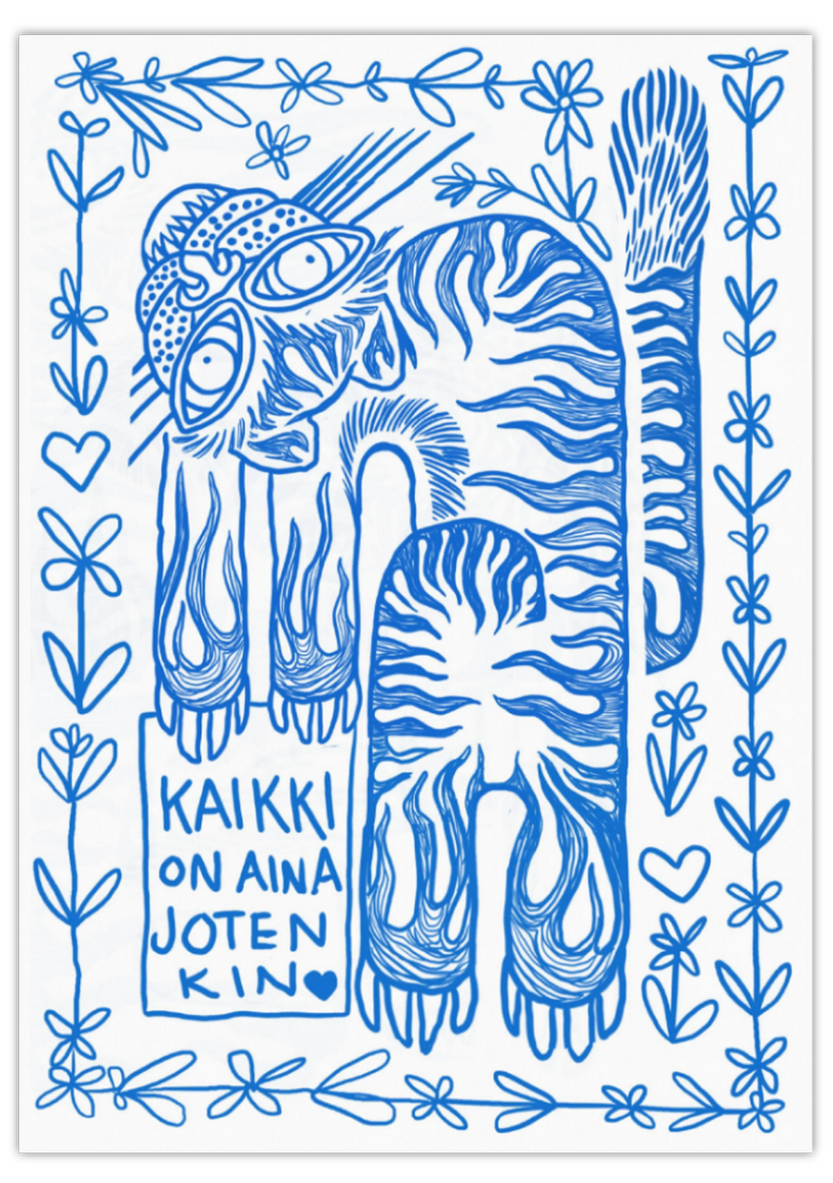 Kaikki on aina jotenkin postikortti ja tarra